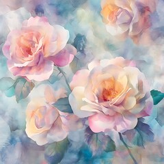 Delicate watercolor roses