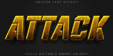Attack Combat Strike Power Vector Fully Editable Smart Object Text Effect