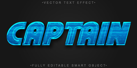 Captain Sea Nautical Vector Fully Editable Smart Object Text Effect