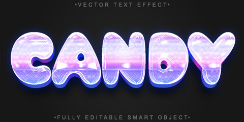 Candy Sugar Gum Sweet Treat Vector Fully Editable Smart Object Text Effect