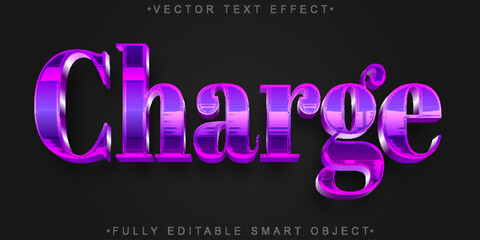 Charge Power Energy Impact Vector Fully Editable Smart Object Text Effect