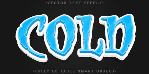 Ice Cold Frozen Winter Snow Vector Fully Editable Smart Object Text Effect
