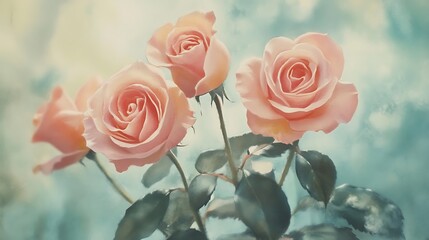Delicate pink roses