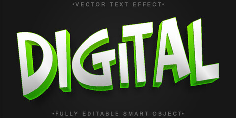 Digital Tech Matrix Vector Fully Editable Smart Object Text Effect