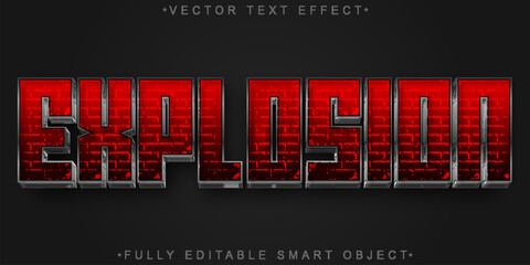 Explosion Blast Impact Power Vector Fully Editable Smart Object Text Effect