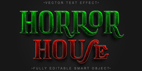 Horror House Haunted Scary Vector Fully Editable Smart Object Text Effect