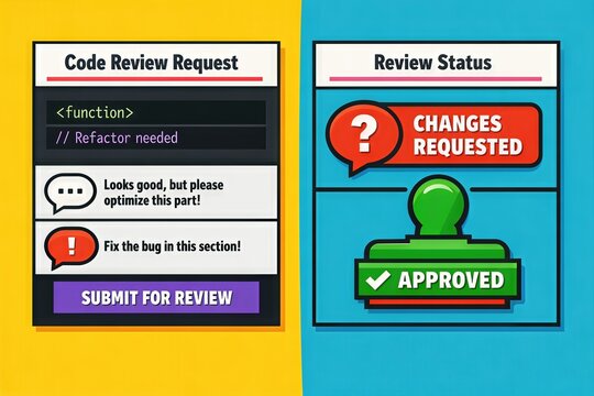 Code Review Request and Status Feedback Process Streamlined through Visual Cues Encouraging Collaborative Programming and Efficient Debugging Strategies