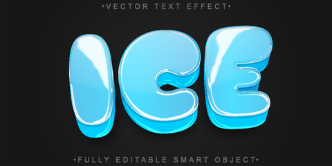 Ice Cold Winter Vector Fully Editable Smart Object Text Effect