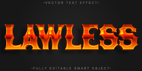 Lawless Outlaw Rebel Vector Fully Editable Smart Object Text Effect