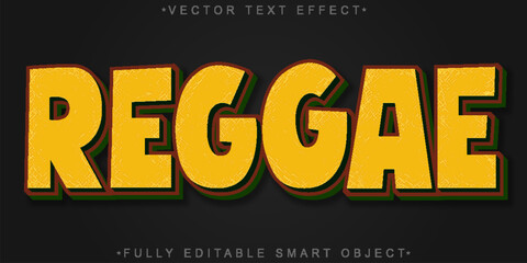  Reggae Music Rhythm Vector Fully Editable Smart Object Text Effect