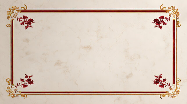 Luxury chinese background with ornate oriental border design and elegant space for text creates festive frame for invitation or menu background in classic style