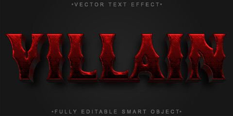 Villain Evil Antagonist Vector Fully Editable Smart Object Text Effect