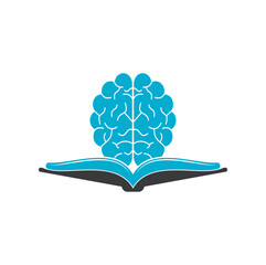 Book brain logo design. Educational and institutional logo design.