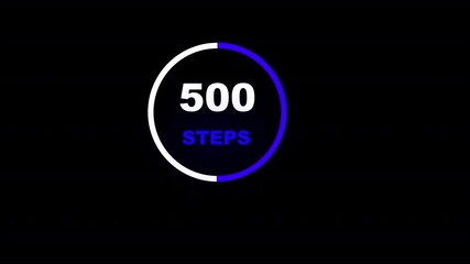 animated steps counter icon counting one thousand steps