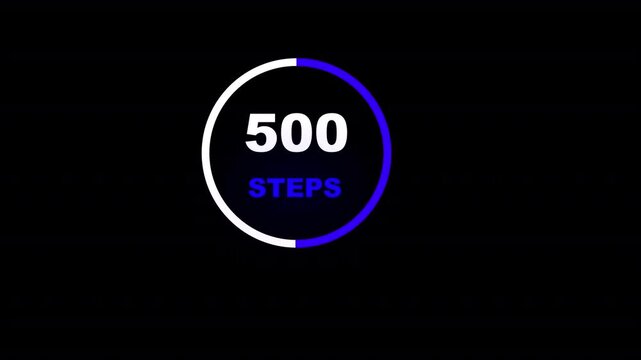 animated steps counter icon counting one thousand steps