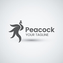 Elegant Peacock Bird Logo for Luxury Boutique and Beauty Salon