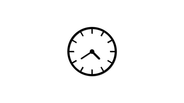 Abstract spinning clock icon animation for time management, deadline and business productivity concept