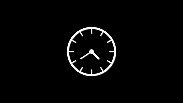 Abstract spinning clock icon animation for time management, deadline and business productivity concept