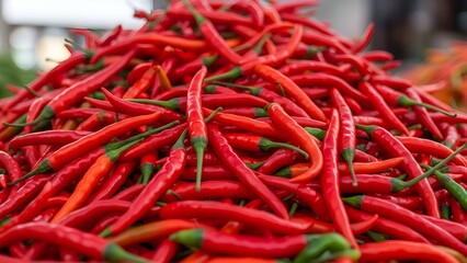 A tempting pile of fresh red chilies