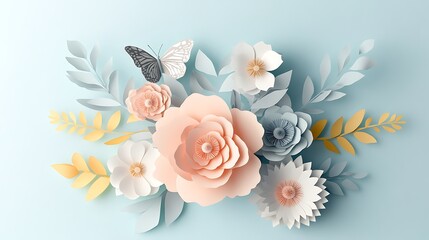 Delicate floral arrangement with butterfly