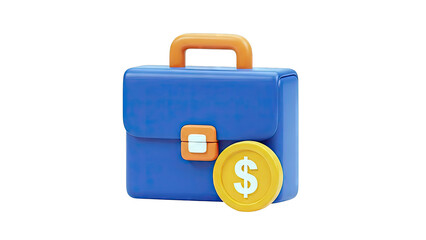 Briefcase with Dollar Coin: Financial Investment Concept
