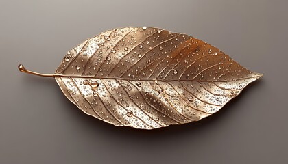 Extreme Macro Metallic Leaf Veins Futuristic Render