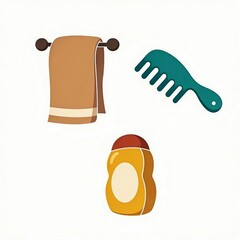 hair washing icons illustration 