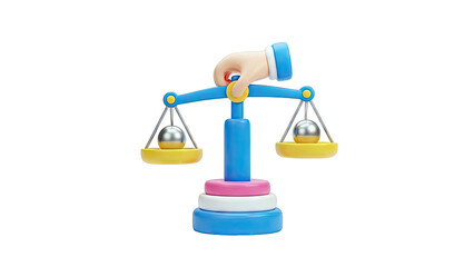 Hand Balancing Scales with Spheres - Justice Concept