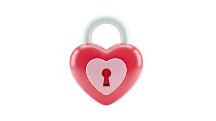 Heart-shaped padlock with keyhole
