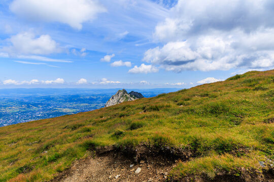 Lone Mountain Peak View from Grassy Slope