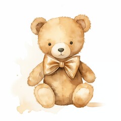 cute teddy bear watercolor