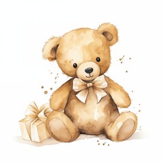 Fototapeta premium cute teddy bear watercolor