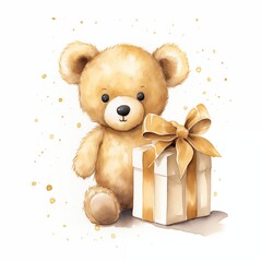 cute teddy bear watercolor