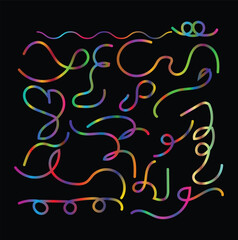 colorful Abstract neon lights maze