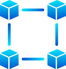 3D Blockchain Network Cube  icon