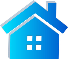 3D Blue Home House Icon