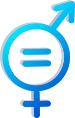 3D Gender Equality Symbol Icon