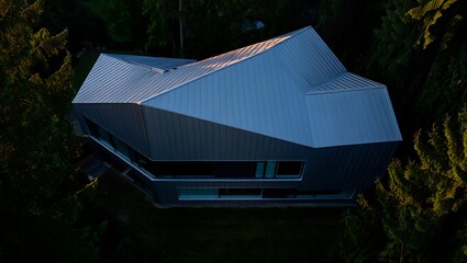 An exquisite modern residence featuring striking pink and white curved architecture and expansive glass.