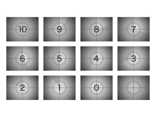 映写機・レトロフィルム映画風カウントダウンセット