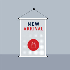 Modern Flat Design New Arrival Label for Product Promotion and Announcement