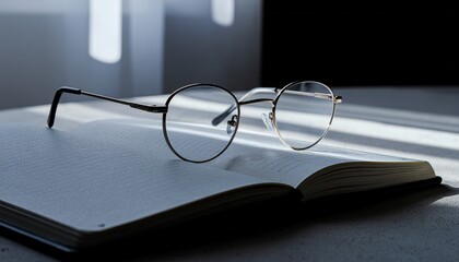 ノートの上に置かれた眼鏡
Glasses placed on a notebook
