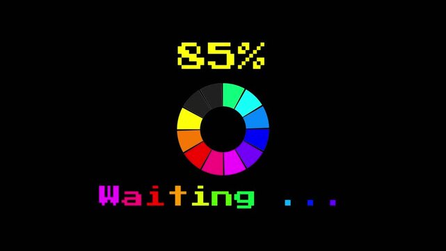 progression with colors and numbers with the percentage from 0 to 100 with the word Waiting which then becomes PASSWORD FOUND on a black background