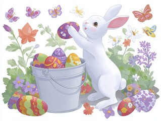 Cute Easter rabbit illustration