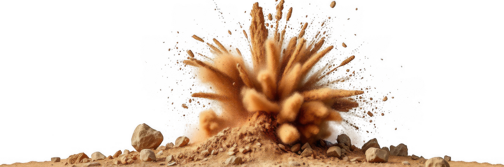 Explosion of sand cloud