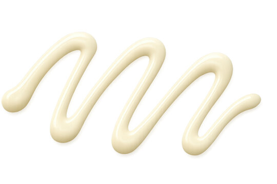 Mayonnaise creamy sauce zigzag stripe transparent background