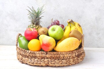 Healthy foods fresh raw fruits