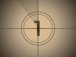 「1」映写機・レトロフィルム映画風カウントダウン