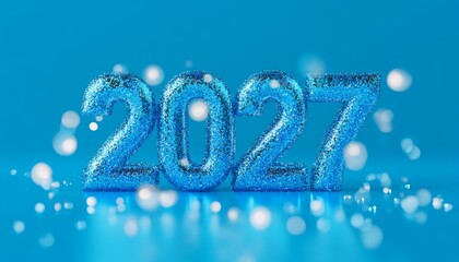 Glistening Blue 2027 New Year Celebration A Sparkling Countdown to a Joyful New Beginning