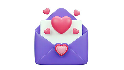 Valentine's Day Envelope with Hearts and Message