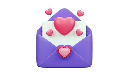 Valentine's Day Envelope with Hearts and Message